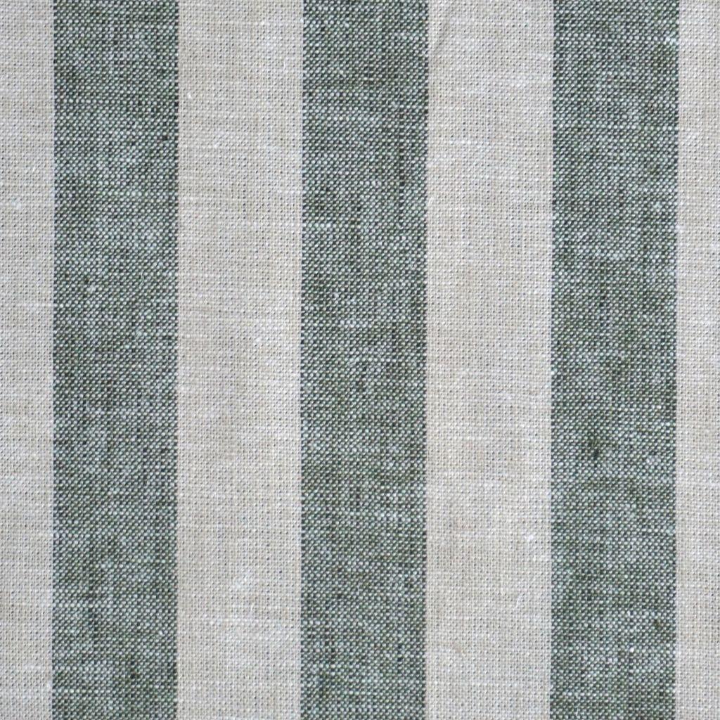 Leinen Baumwolle Mix Blockstreifen grün natur